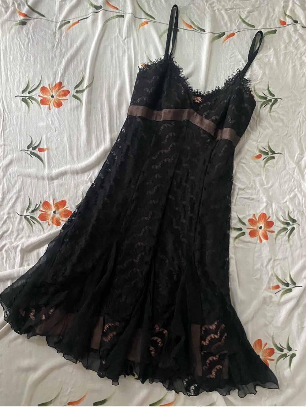 Spenser Jeremy Black Lace Slip with Satin Band